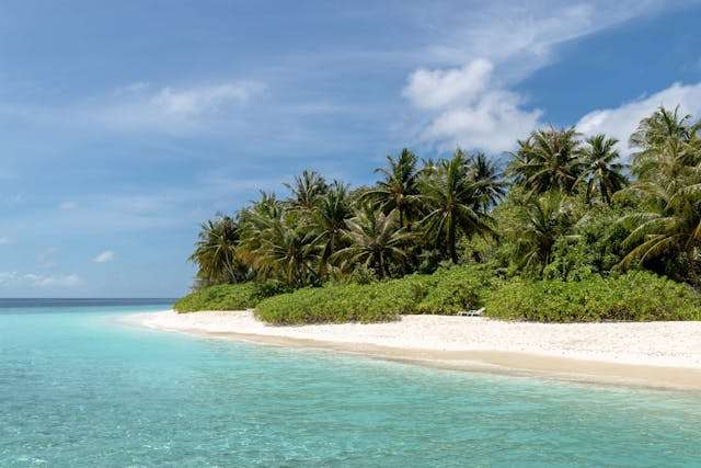 Tropical beach with clear turquoise water
