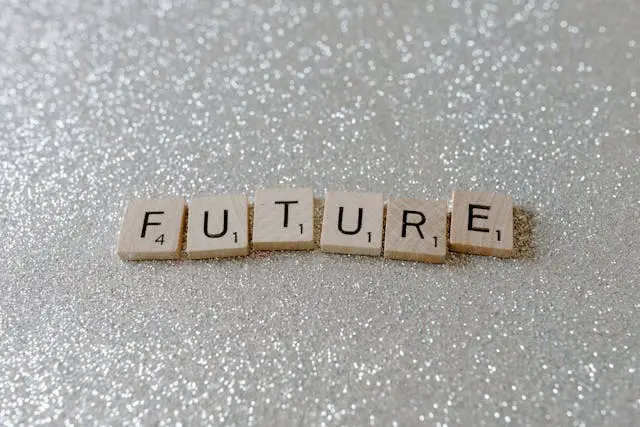 Scrabble tiles spelling the word 'FUTURE'
