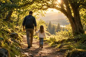 A peaceful walk beneath the trees
