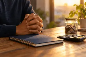 Prayer beside a household budget